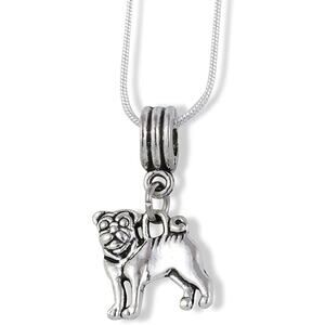 Pug French Bulldog Charm Snake Chain Necklace